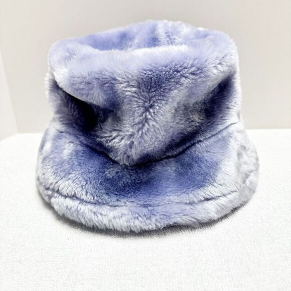 Girls Fuzzy Purple Bucket Hat Y2K - Picture 2 of 4